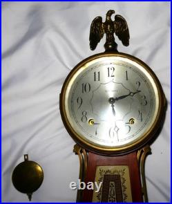 Vintage Seth Thomas Clock Company Brookfield Pendulum 8 Day Banjo Clock, 30