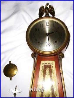 Vintage Seth Thomas Clock Company Brookfield Pendulum 8 Day Banjo Clock, 30