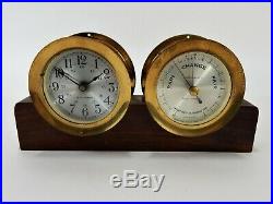 Vintage Seth Thomas Corsair E537-012 Maritime Ships Bell Clock & Barometer Set
