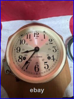 Vintage Seth Thomas Corsair Nautical Ship's Bell Clock 8-Day Fully Working
