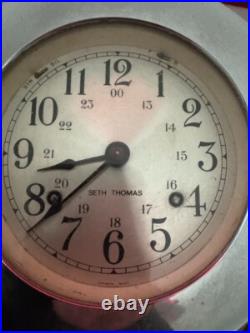 Vintage Seth Thomas Corsair Nautical Ship's Bell Clock 8-Day Fully Working