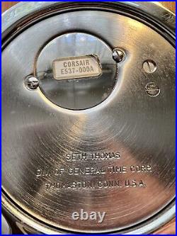 Vintage Seth Thomas Corsair Nickel Plated Ship Bell Clock Ships Wheel Helmsman Vintage Seth Thomas Corsair Nickel Plated Ship Bell Clock Ships Wheel Helmsman