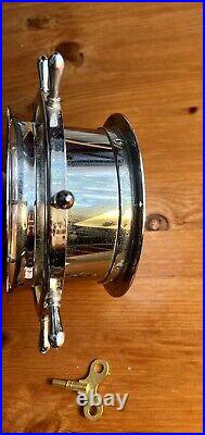 Vintage Seth Thomas Corsair Nickel Plated Ship Bell Clock Ships Wheel Helmsman Vintage Seth Thomas Corsair Nickel Plated Ship Bell Clock Ships Wheel Helmsman