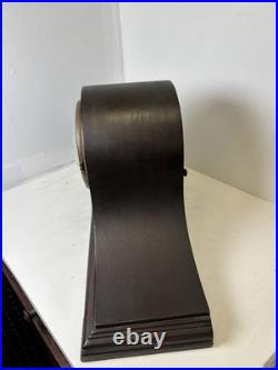 Vintage Seth Thomas Dark Wooden Tambor Mantle Clock Works, 5 Chime Bars