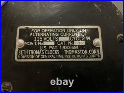 Vintage Seth Thomas Electric Wall Clock, 12 Face, No. 3681, PAT. 1933, Works