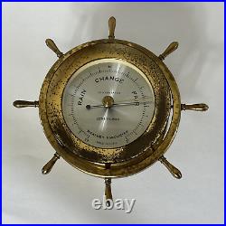 Vintage Seth Thomas Helmsman E537-011 1508 Weather Barometer Brass Nautical USA