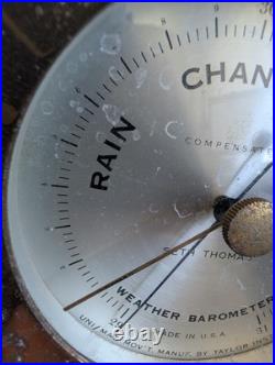 Vintage Seth Thomas Helmsman E537-011 1508 Weather Barometer Brass Nautical USA