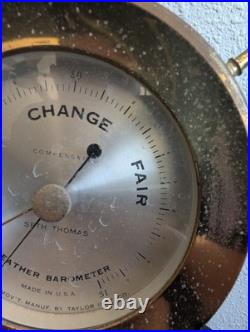 Vintage Seth Thomas Helmsman E537-011 1508 Weather Barometer Brass Nautical USA