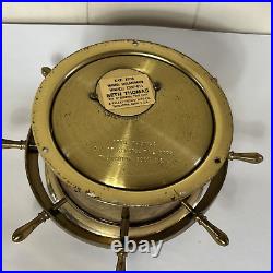 Vintage Seth Thomas Helmsman E537-011 1508 Weather Barometer Brass Nautical USA