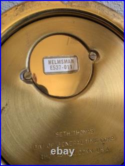 Vintage Seth Thomas Helmsman E537-011 1508 Weather Barometer Brass Nautical USA