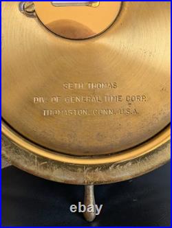 Vintage Seth Thomas Helmsman E537-011 1508 Weather Barometer Brass Nautical USA