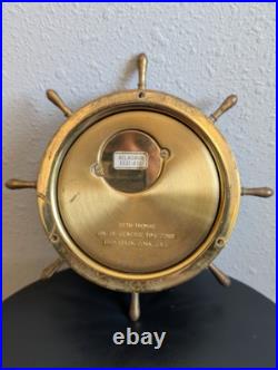 Vintage Seth Thomas Helmsman E537-011 1508 Weather Barometer Brass Nautical USA