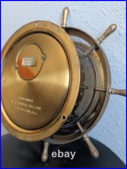 Vintage Seth Thomas Helmsman E537-011 1508 Weather Barometer Brass Nautical USA