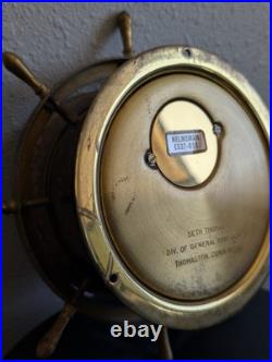 Vintage Seth Thomas Helmsman E537-011 1508 Weather Barometer Brass Nautical USA