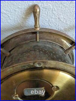 Vintage Seth Thomas Helmsman E537-011 1508 Weather Barometer Brass Nautical USA