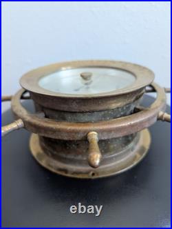 Vintage Seth Thomas Helmsman E537-011 1508 Weather Barometer Brass Nautical USA