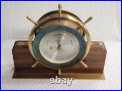 Vintage Seth Thomas Helmsman E537-011 1508 Weather Barometer Wood Base 1602