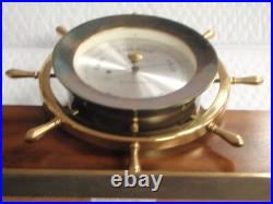 Vintage Seth Thomas Helmsman E537-011 1508 Weather Barometer Wood Base 1602