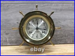 Vintage Seth Thomas Helmsman Ship Wheel Brass Clock Unknown Working Condition