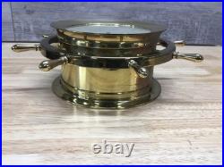Vintage Seth Thomas Helmsman Ship Wheel Brass Clock Unknown Working Condition
