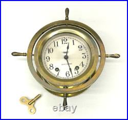 Vintage Seth Thomas Helmsman Ship's Wheel 4 Clock USA Working with Key