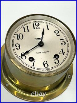 Vintage Seth Thomas Helmsman Ship's Wheel 4 Clock USA Working with Key