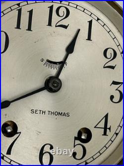 Vintage Seth Thomas Helmsman Ship's Wheel 4 Clock USA Working with Key