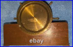 Vintage Seth Thomas Helmsman Ship's Wheel Clock Brass/Wood