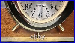 Vintage Seth Thomas Helmsman Ship's Wheel Clock Model 1008 E537-001-Brass/Wood Vintage Seth Thomas Helmsman Ship's Wheel Clock Model 1008 E537-001-Brass/Wood