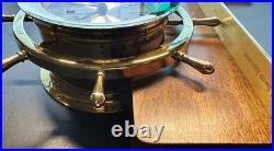 Vintage Seth Thomas Helmsman Ship's Wheel Clock Model 1008 E537-001-Brass/Wood Vintage Seth Thomas Helmsman Ship's Wheel Clock Model 1008 E537-001-Brass/Wood