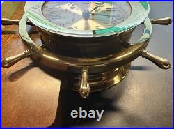 Vintage Seth Thomas Helmsman Ship's Wheel Clock Model 1008 E537-001-Brass/Wood Vintage Seth Thomas Helmsman Ship's Wheel Clock Model 1008 E537-001-Brass/Wood