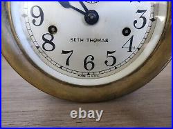 Vintage Seth Thomas Large Maritime Ship Clock No Key Untested