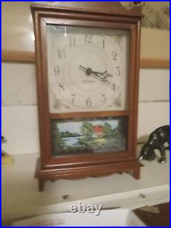 Vintage Seth Thomas Mantel Clock E983-000 Brass Tops Wind Up Works Soft Chime