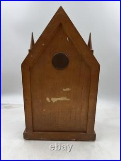 Vintage Seth Thomas Mantel Clock Steeple Wood Case German Movement Shelf Decor