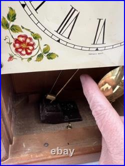 Vintage Seth Thomas Mantel Clock Steeple Wood Case German Movement Shelf Decor