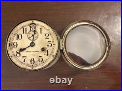 Vintage Seth Thomas Maritime Clock with Key. Bell Strikes, Winds up, Works Great
