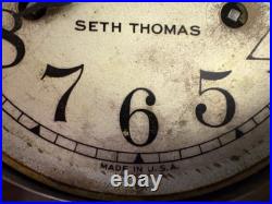 Vintage Seth Thomas Maritime Clock with Key. Bell Strikes, Winds up, Works Great
