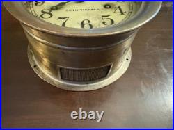 Vintage Seth Thomas Maritime Clock with Key. Bell Strikes, Winds up, Works Great