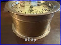 Vintage Seth Thomas Maritime Clock with Key. Bell Strikes, Winds up, Works Great
