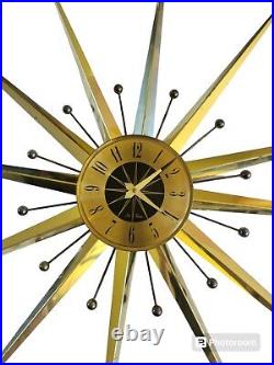 Vintage Seth Thomas Mid Century Starlight Starburst Wall Clock E618-000 AS IS