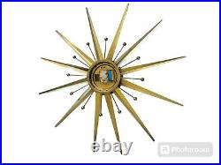 Vintage Seth Thomas Mid Century Starlight Starburst Wall Clock E618-000 AS IS