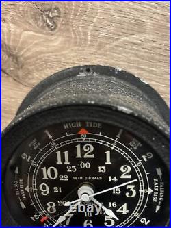 Vintage Seth Thomas Porthole Seasprite Tide Nautical Quartzmatic Clock 1030 USA