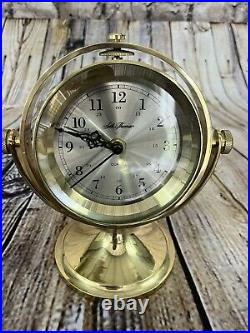Vintage Seth Thomas Quartz Schooner Solid Brass Gimballed Clock 9