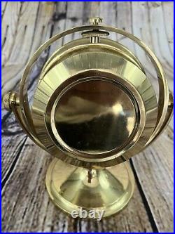 Vintage Seth Thomas Quartz Schooner Solid Brass Gimballed Clock 9