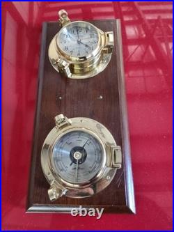 Vintage Seth Thomas Seaside Clock & Barometer Model #1064 Wall Wood Mount