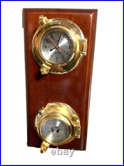 Vintage Seth Thomas Seaside Clock & Barometer Model #1064 Wall Wood Mount