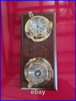 Vintage Seth Thomas Seaside Clock & Barometer Model #1064 Wall Wood Mount
