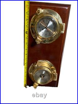 Vintage Seth Thomas Seaside Clock & Barometer Model #1064 Wall Wood Mount