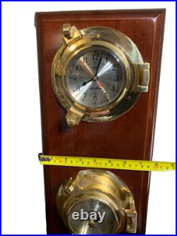 Vintage Seth Thomas Seaside Clock & Barometer Model #1064 Wall Wood Mount