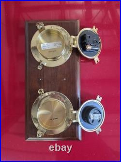 Vintage Seth Thomas Seaside Clock & Barometer Model #1064 Wall Wood Mount